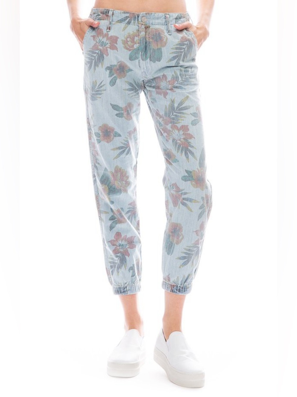 MOTHER The misfit Floral Jeans Fresh Cut Chambray size 29 Like New